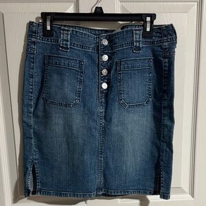 Levi's Dark Blue Button-Up Denim Skirt